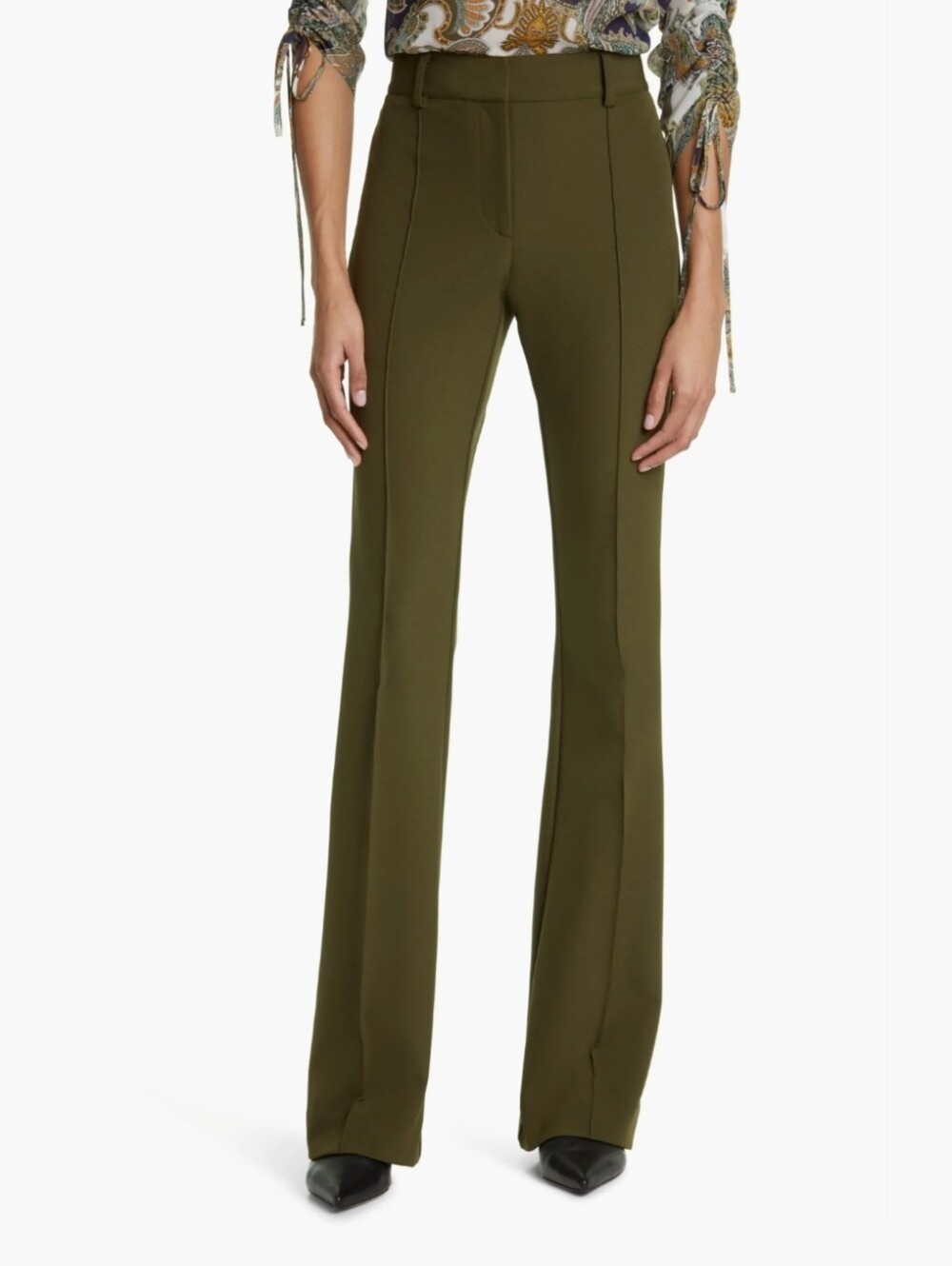 Veronica Beard Hibiscus Flare Leg Trousers